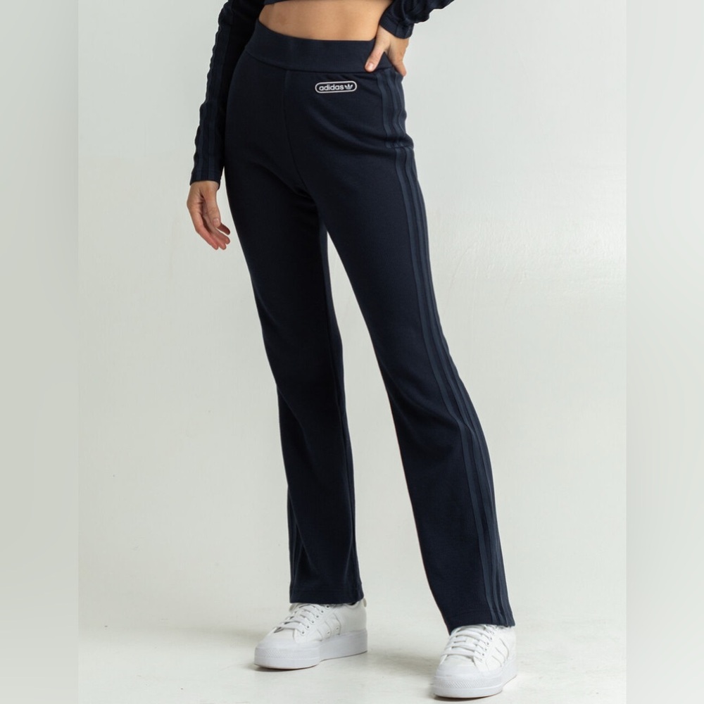 adidas navy retro luxury flare pants
